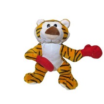 Orange Black Striped 12” Plush Tiger with red Gloves Boxing Stuffed Animal Toy - £9.13 GBP