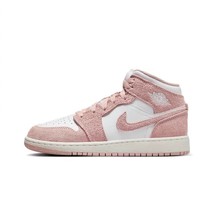 Nike kids' air jordan 1 mid se shoes in White/Sail/Legend Pink - size 7 - £112.48 GBP