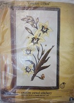 Paragon Golden Lilies Creative Crewel Stitchery Embroidery Kit Vtg 1976 NIP#0418 - £19.47 GBP