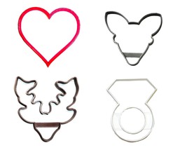 The Hunt Is Over Wedding Engagement Set Of 4 Cookie Cutters USA PR1414 - £5.46 GBP
