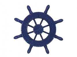 [Pack Of 2] Rustic Dark Blue Decorative Ship Wheel 6&quot;&quot; - £38.41 GBP