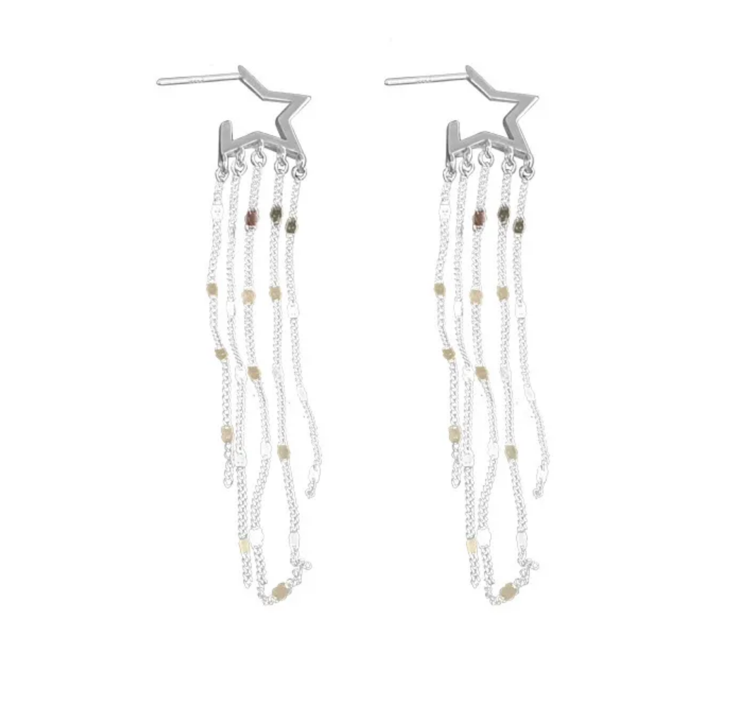 Primary image for Hollow Star  Tassel Ear Chain Earrings