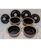 Set of (4) Four Vintage Pfaltzgraff Gourmet Brown Drip Crocks Bowls w/ L... - $44.55