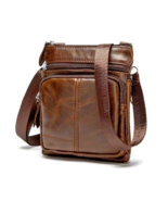 Vintage Mens Layer Leatheric Zip Shoulder Bag | Leather Men Bag | Crossb... - $18.79