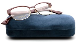 New Gucci GG0751O 003 Burgundy Small Eyeglasses Frame 49-16-145mm B35mm Italy - $140.13