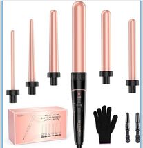 Bestope Professional 6 in 1 Curling Iron Wand Set Rotate &amp; Lock Glove Ro... - $11.69