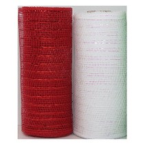Christmas Decorative Mesh Rolls for Crafting Wreaths, Centerpieces, Disp... - £5.86 GBP