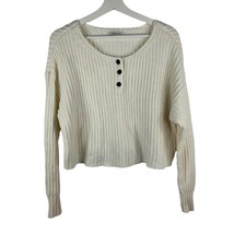 American Eagle Size XS Sweater Henley Cropped Long Sleeve Chunky Knit  W... - £6.56 GBP