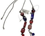 Ganz Patriotic Beaded  Light Pull  Chrome Colored Pull Chain with connec... - £9.67 GBP