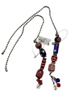 Ganz Patriotic Beaded  Light Pull  Chrome Colored Pull Chain with connec... - £9.49 GBP