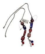 Ganz Patriotic Beaded  Light Pull  Chrome Colored Pull Chain with connec... - £9.49 GBP