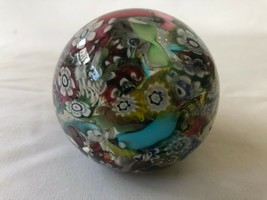 Vintage 3 Fiori Murano Italia Millefiori Pisapapeles - Prensa - £90.02 GBP