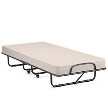 Rollaway Guest Bed with Sturdy Steel Frame and Memory Foam Mattress Made... - £357.13 GBP