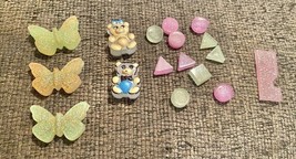 17 PC Jewelry Making LOT Butterflies Bears Resin Craft Charms DIY 1-2 Inch - $10.00