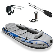 Raft Inflatable Boat 5-Person Rafting Fishing Oars Motor Mount Carry Bag... - $295.81