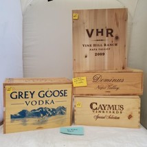 Lot of 4 Vintage Wine Wood Panel Crates LOT-5 - £43.39 GBP