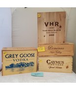Lot of 4 Vintage Wine Wood Panel Crates LOT-5 - £42.64 GBP
