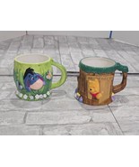 Set 2 Disney Vintage Winnie The Pooh Treehouse 3D Mug Cup Park Souvenir ... - $31.50 CAD