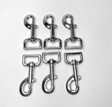 Lot 6 1” Swivel Snap Hook Clip Buckle Purse Strap Leash Nickel Plated Stainless - £22.71 GBP