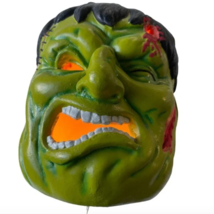 Vintage Frankenstein Dead Man Foam Lighted Blow Mold Halloween Light Zombie Head - £22.01 GBP