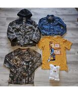 Clothes Lot Boys Size 10-12 Levis Jacket Camo Puffer Carhartt Shirt Sock... - $37.42