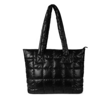 Black Nylon Puffer Quilt Tote Bag - £27.69 GBP