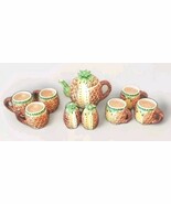 Vtg Ceramic 10 Piece Pineapple Teapot Set Cups Salt Pepper Japan Mid-Cen... - €75,99 EUR
