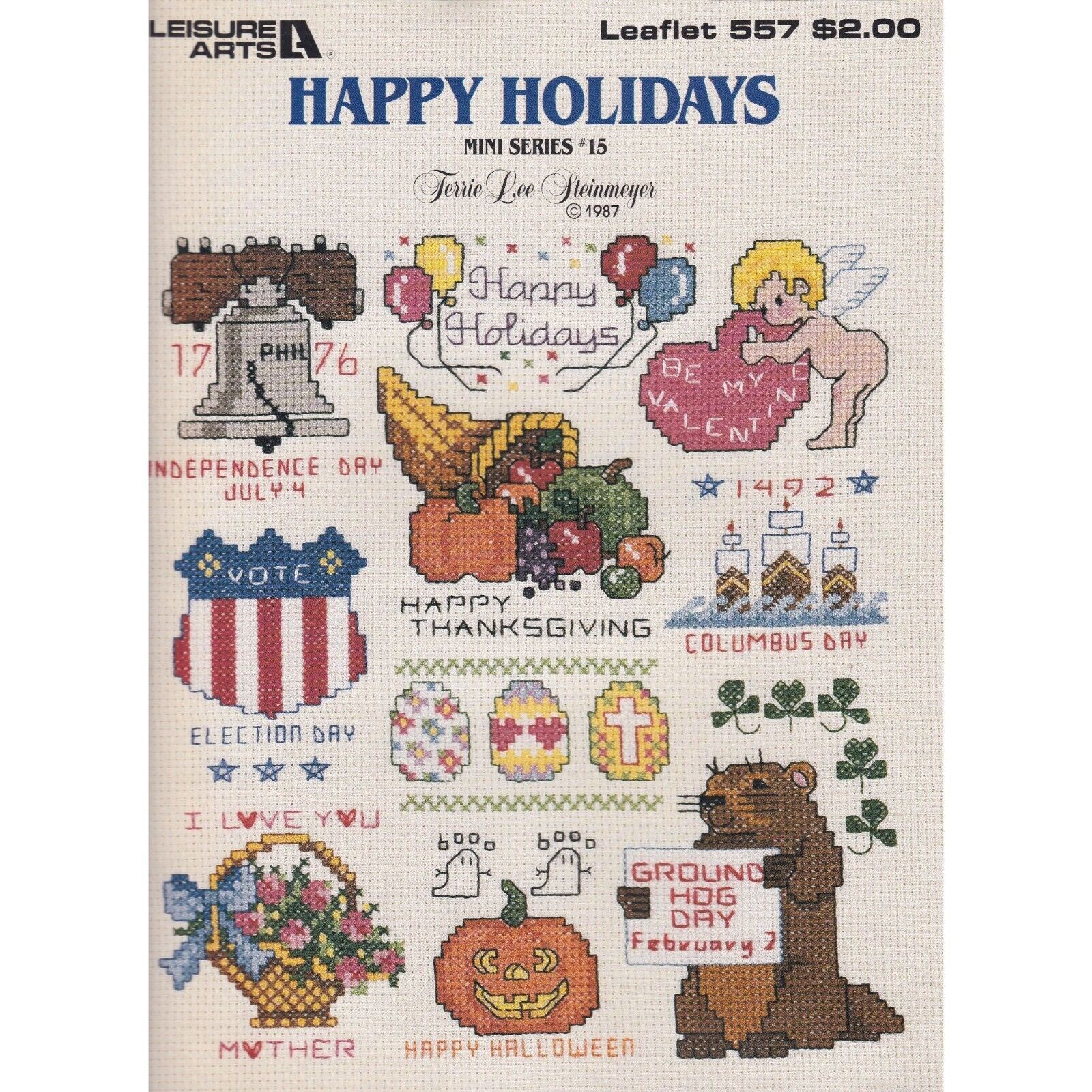 Primary image for Vintage Cross Stitch Patterns, Happy Holidays Mini Series #15 by Terrie Lee