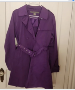 Kenneth Cole Reaction Purple Trench Coat Size L Water Resistant - £23.71 GBP