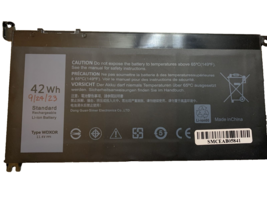STANDARD RECHARGEABLE LI-ION BATTERY TYPE WDXOR 11.4V 42Wh - $13.26 CAD