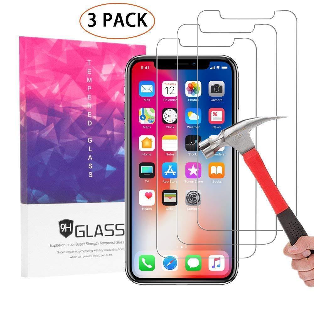 IPhone X/XS 3D 9H Curved Full Coverage Tempered Glass Screen Protector 3... - $6.92