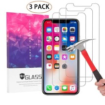 IPhone X/XS 3D 9H Curved Full Coverage Tempered Glass Screen Protector 3-Pack - £5.53 GBP