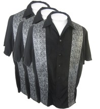 Lot of 3 Men Latin panel shirts black silver retro style band costume Cu... - $45.53