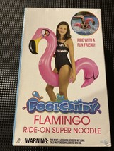 NEW PoolCandy Pink FLAMINGO ride On Pool Float Noodle (200 lbs) Inflate Raft - £10.41 GBP