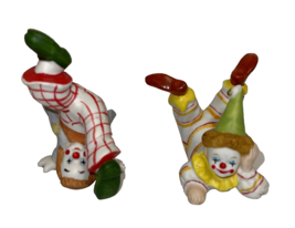 Tumbling Clowns Lot of 2 Lefton Porcelain Circus Parades Kids Parties Figurines - £11.67 GBP