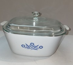 Vintage Corning Ware Blue Cornflower 2.5 Qt Casserole Dish With Lid 2 1/2 - $28.99