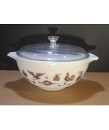 Vintage PYREX 443 American Cinderella Brown &amp; White 2-1/2 Qt Mixing Bowl... - $44.55