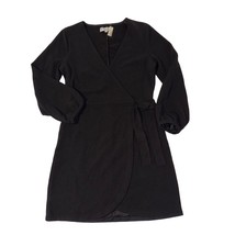 Madewell Texture and Thread Little Black Dress LBD V-Neck Faux Wrap Dres... - £35.39 GBP