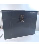 Vintage ACORN Metal File Storage Box Lock Key Art Deco silver grey fileb... - €36,10 EUR