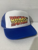 Vintage Back To The Future Trucker Hat  Movie Hat SnapBack Adjustable Royal - $9.49