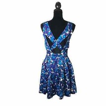 Thakoon Addition Blue/White Floral Dress with Cutout Back 6 Criss Cross - $57.81