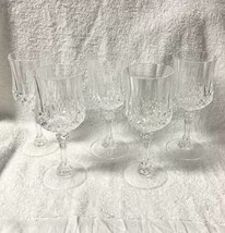 Vintage Wine Champagne Glasses Glass Crystal Clear Longchamp Set Of 5  - $29.99