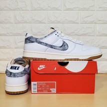 Nike Dunk Low Washed Denim Mens Sz 12 White Midnight Navy Gym Red FN6881... - £156.35 GBP