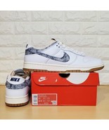 Nike Dunk Low Washed Denim Mens Sz 12 White Midnight Navy Gym Red FN6881... - £160.24 GBP