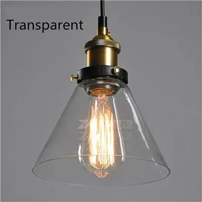 Vintage  Triangle Gl Lampshade Hanging Light Nodic Countryside E27 Pendant Lamp  - £187.53 GBP