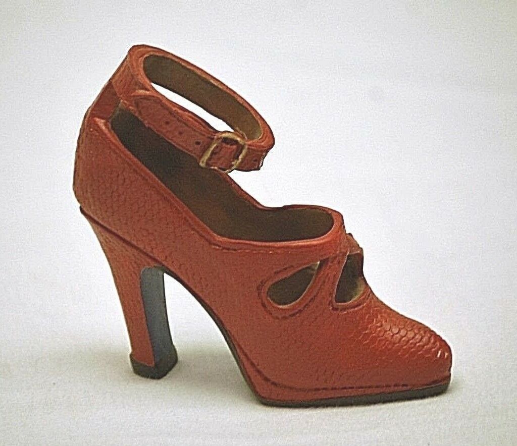 Classic Style Resin High Heel Red Stiletto Shoe w Snakeskin Leather Look... - $7.91