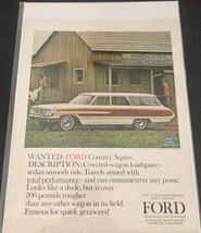 Vintage FORD Print Ad Art Poster Country Squire Car Paneling - To Frame - $5.39