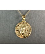 Womens Sterling Silver Gold Tone Jesus Pendant Necklace 10.0g E3680 - $82.82 CAD