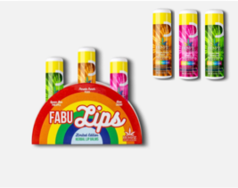 Hempz FABU Lips Herbal Lip Balm, 3pack (Pineapple, Cherry, Peach) - £15.73 GBP