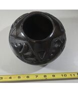 Santa Clara Pueblo Carved Blackware Pottery Authentic Vtg Bowl - $272.25